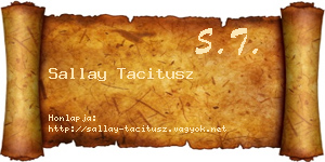 Sallay Tacitusz névjegykártya